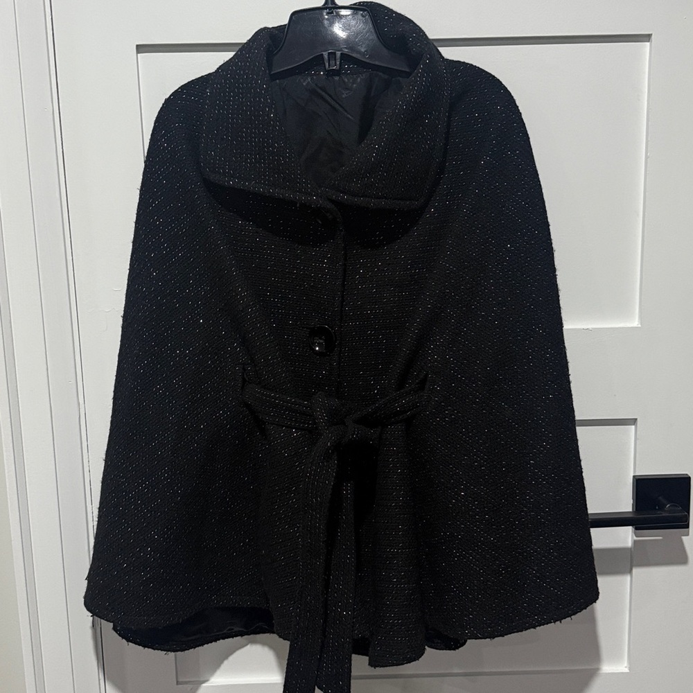 Elegant Black Women's Cape Coat